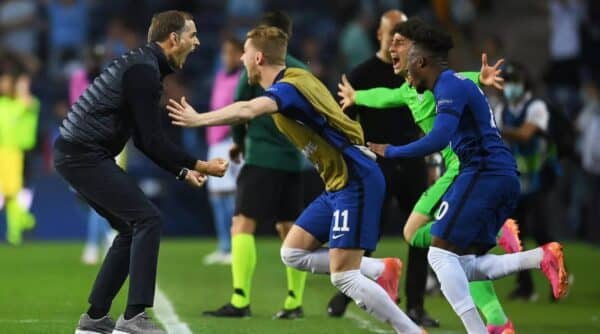 thomas tuchel chelsea players celebration champions league