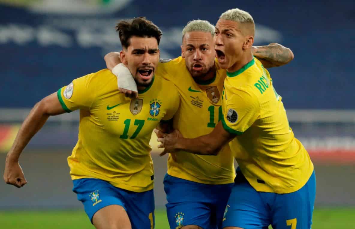 brazil brasil paqueta neymar richarlison goal chile copa america 2021