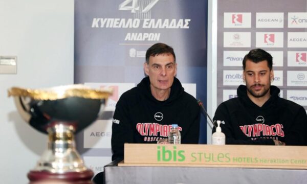 giorgos bartzokas giorgos printezis olympiacos bc kypello elladas basket