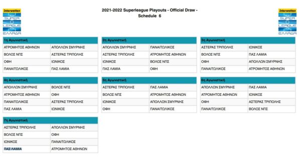 super league programma playouts 2022