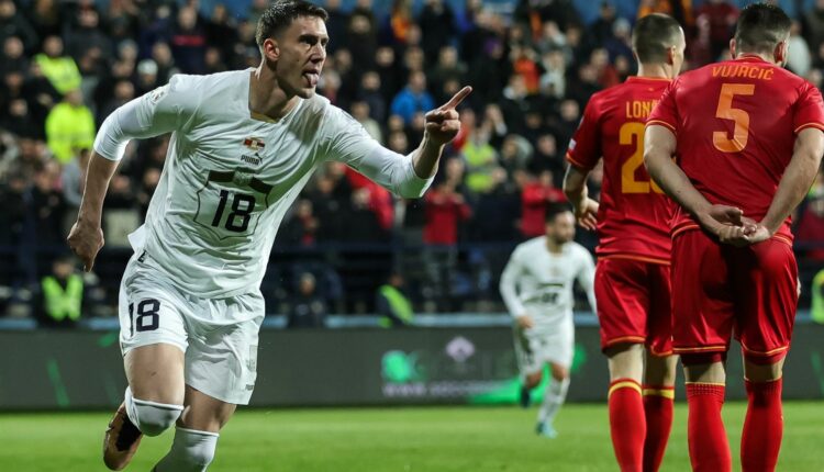 montenegro serbia vlahovic euro 2024 qualifiers