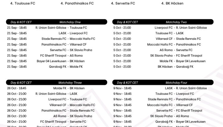 europa league fixtures 2