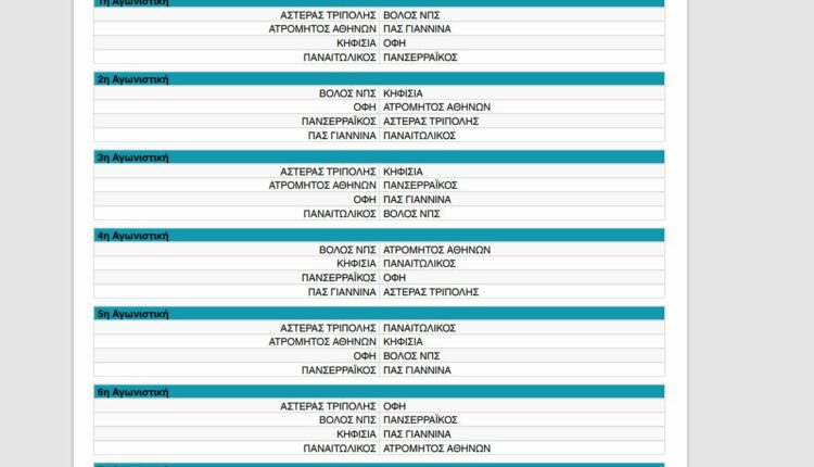 programma super league playouts 2024